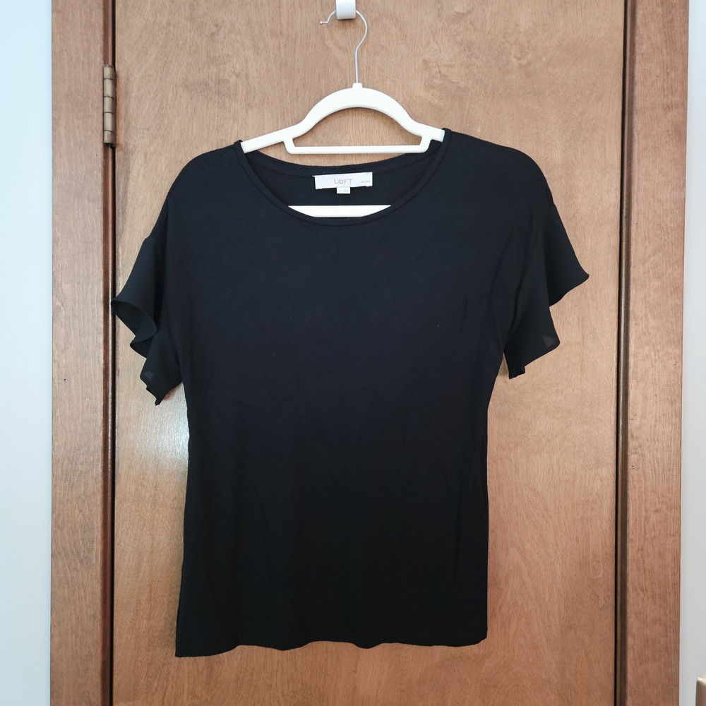 Loft Black Short Sleeve Top